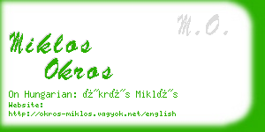 miklos okros business card